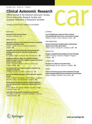 CLINICAL AUTONOMIC RESEARCH 期刊封面