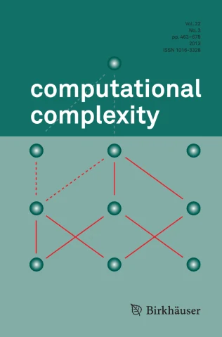 COMPUTATIONAL COMPLEXITY journal cover