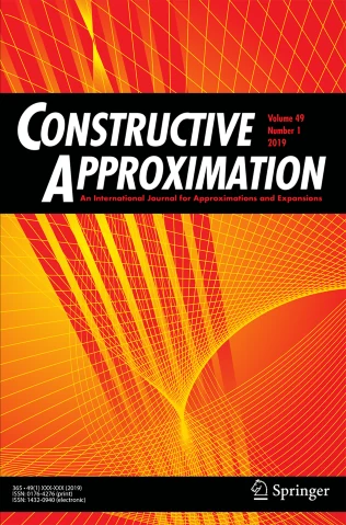 CONSTRUCTIVE APPROXIMATION 期刊封面