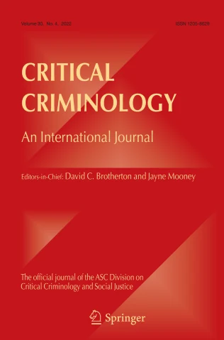 Critical Criminology journal cover
