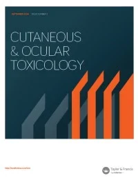 Cutaneous and Ocular Toxicology journal cover