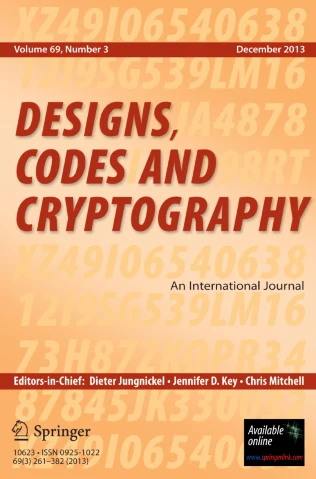 DESIGNS CODES AND CRYPTOGRAPHY journal cover
