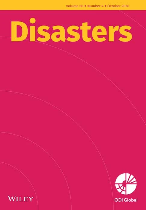 DISASTERS journal cover