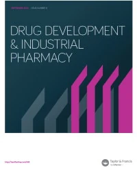 DRUG DEVELOPMENT AND INDUSTRIAL PHARMACY 期刊封面