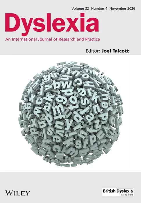 DYSLEXIA journal cover