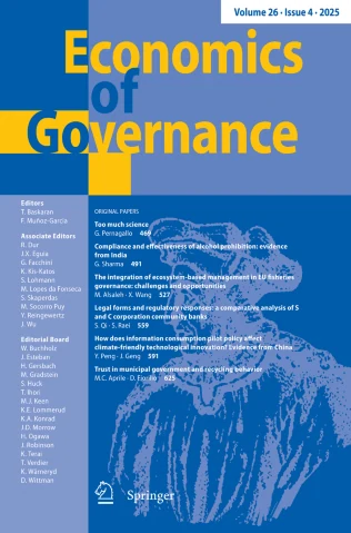Economics of Governance 期刊封面