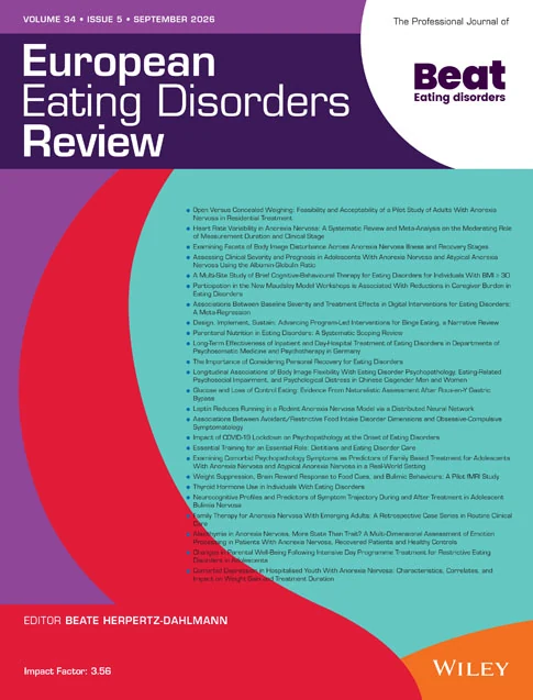 EUROPEAN EATING DISORDERS REVIEW 期刊封面