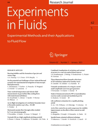 EXPERIMENTS IN FLUIDS 期刊封面