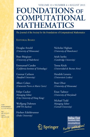FOUNDATIONS OF COMPUTATIONAL MATHEMATICS 期刊封面
