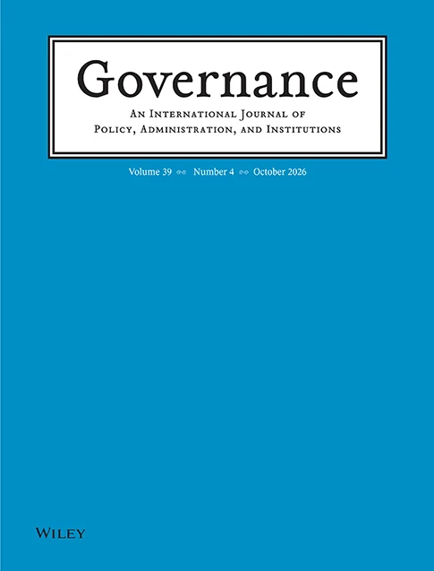 GOVERNANCE-AN INTERNATIONAL JOURNAL OF POLICY ADMINISTRATION AND INSTITUTIONS journal cover