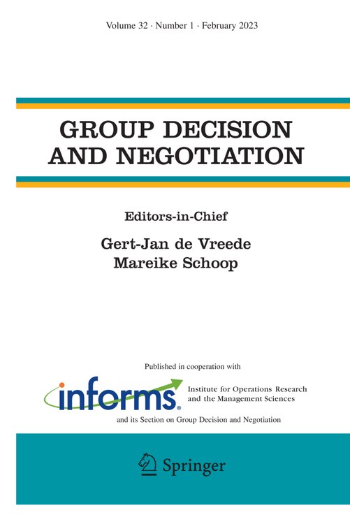 GROUP DECISION AND NEGOTIATION 期刊封面