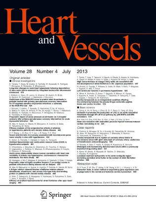 HEART AND VESSELS 期刊封面