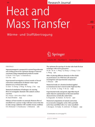 HEAT AND MASS TRANSFER journal cover