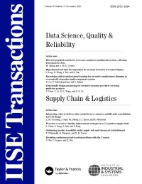 IISE Transactions journal cover