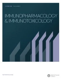 IMMUNOPHARMACOLOGY AND IMMUNOTOXICOLOGY 期刊封面