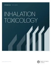INHALATION TOXICOLOGY journal cover