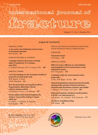 INTERNATIONAL JOURNAL OF FRACTURE journal cover