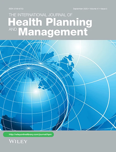 INTERNATIONAL JOURNAL OF HEALTH PLANNING AND MANAGEMENT journal cover