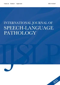 International Journal of Speech-Language Pathology journal cover