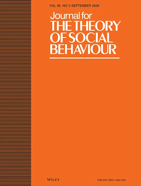 JOURNAL FOR THE THEORY OF SOCIAL BEHAVIOUR journal cover