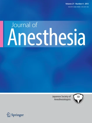 Journal of Anesthesia journal cover