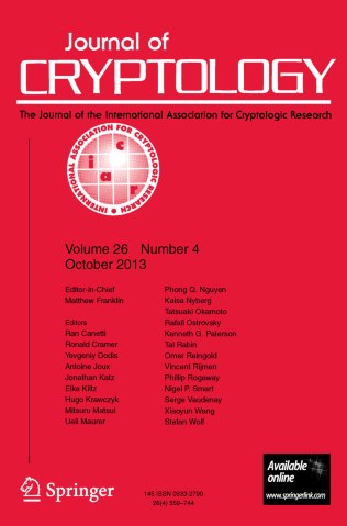 JOURNAL OF CRYPTOLOGY 期刊封面