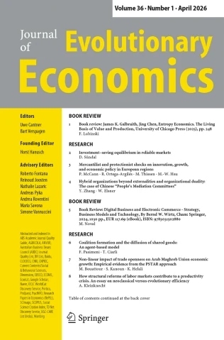 JOURNAL OF EVOLUTIONARY ECONOMICS journal cover