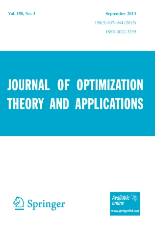JOURNAL OF OPTIMIZATION THEORY AND APPLICATIONS journal cover