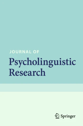 JOURNAL OF PSYCHOLINGUISTIC RESEARCH journal cover