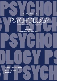 JOURNAL OF PSYCHOLOGY journal cover