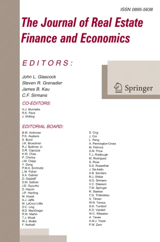 JOURNAL OF REAL ESTATE FINANCE AND ECONOMICS journal cover