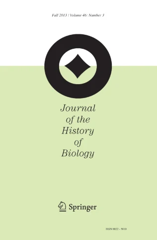 JOURNAL OF THE HISTORY OF BIOLOGY journal cover