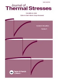 JOURNAL OF THERMAL STRESSES 期刊封面