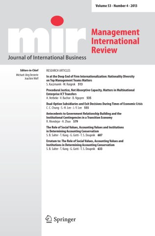 MANAGEMENT INTERNATIONAL REVIEW 期刊封面