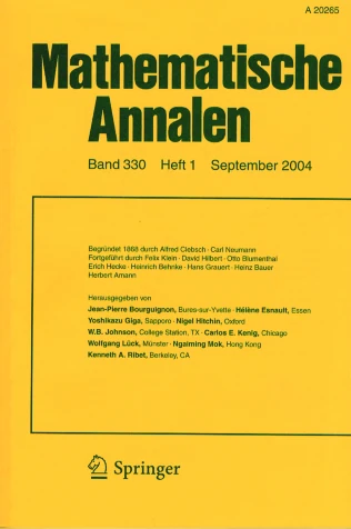 MATHEMATISCHE ANNALEN journal cover