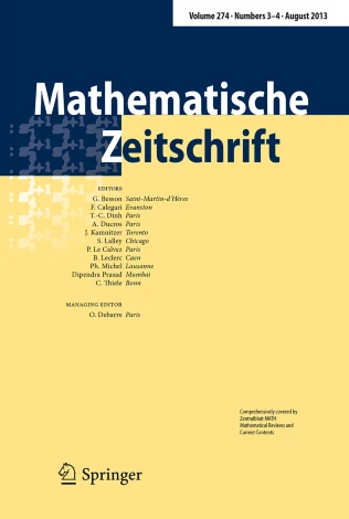 MATHEMATISCHE ZEITSCHRIFT journal cover