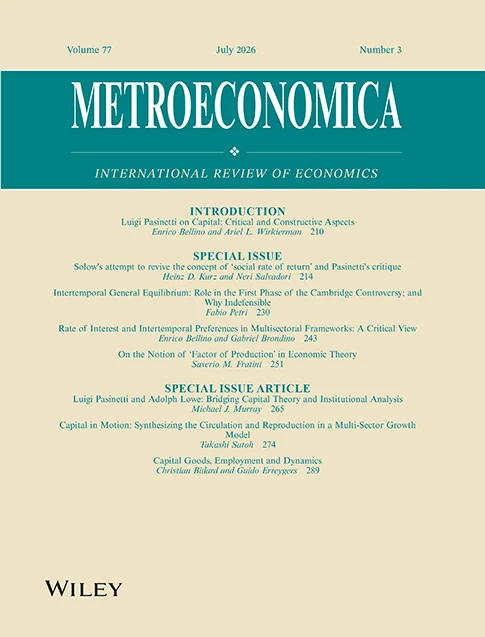 Metroeconomica 期刊封面