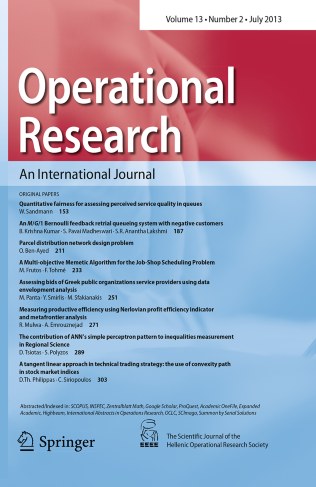 Operational Research 期刊封面
