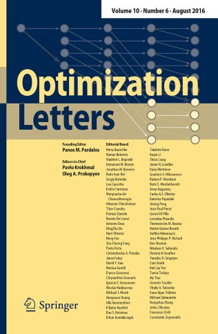 Optimization Letters 期刊封面