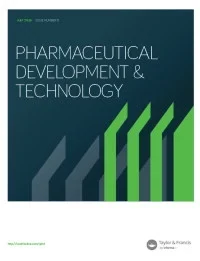 PHARMACEUTICAL DEVELOPMENT AND TECHNOLOGY 期刊封面