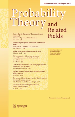 PROBABILITY THEORY AND RELATED FIELDS journal cover