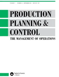 PRODUCTION PLANNING & CONTROL journal cover