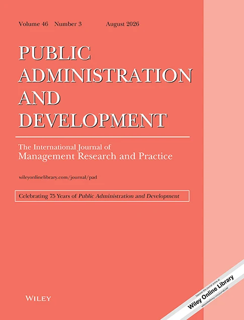 PUBLIC ADMINISTRATION AND DEVELOPMENT journal cover