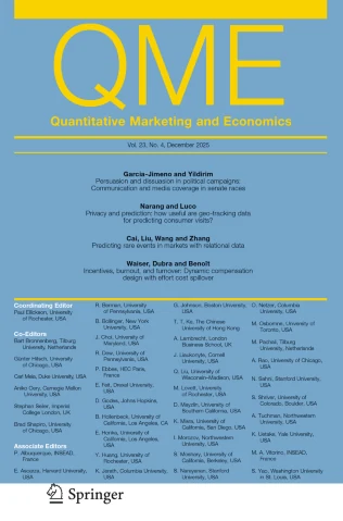 QME-Quantitative Marketing and Economics journal cover