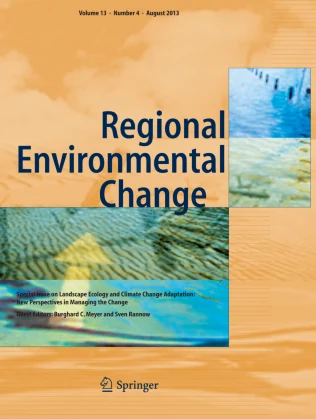 Regional Environmental Change 期刊封面