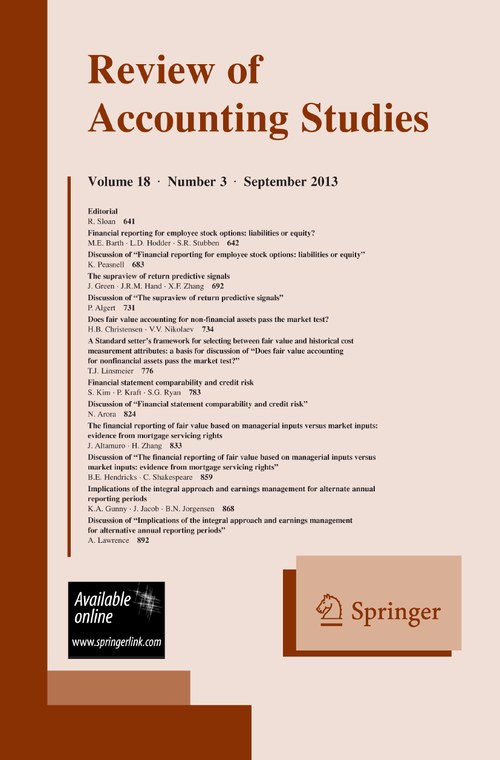 REVIEW OF ACCOUNTING STUDIES 期刊封面