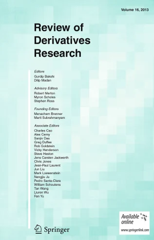 Review of Derivatives Research journal cover
