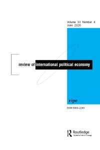REVIEW OF INTERNATIONAL POLITICAL ECONOMY journal cover