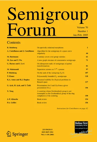 SEMIGROUP FORUM journal cover