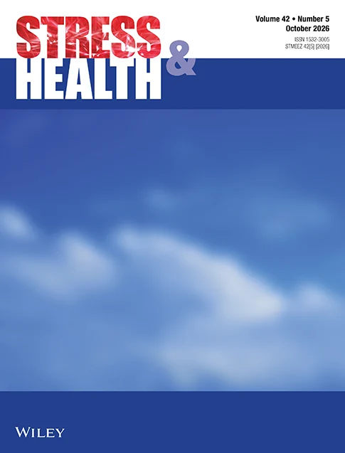 STRESS AND HEALTH 期刊封面